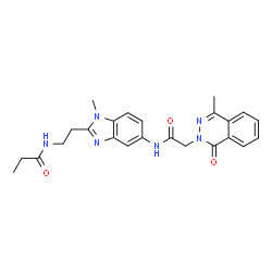 ChemSpider 2D Image | N-[2-(1-Methyl-5-{[(4-methyl-1-oxo-2(1H)-phthalazinyl)acetyl]amino}-1H-benzimidazol-2-yl)ethyl]propanamide | C24H26N6O3