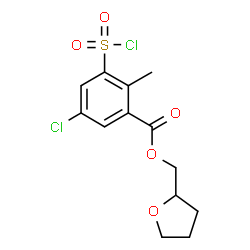 ChemSpider 2D Image | Tetrahydro-2-furanylmethyl 5-chloro-3-(chlorosulfonyl)-2-methylbenzoate | C13H14Cl2O5S