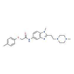 ChemSpider 2D Image | N-{1-Methyl-2-[2-(4-methyl-1-piperazinyl)ethyl]-1H-benzimidazol-5-yl}-2-(4-methylphenoxy)acetamide | C24H31N5O2