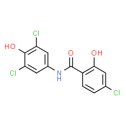 ChemSpider 2D Image | 4-Chloro-N-(3,5-dichloro-4-hydroxyphenyl)-2-hydroxybenzamide | C13H8Cl3NO3