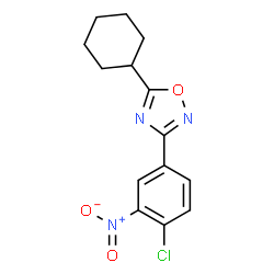 ChemSpider 2D Image | 3-(4-Chloro-3-nitrophenyl)-5-cyclohexyl-1,2,4-oxadiazole | C14H14ClN3O3