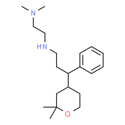 ChemSpider 2D Image | N'-[3-(2,2-Dimethyltetrahydro-2H-pyran-4-yl)-3-phenylpropyl]-N,N-dimethyl-1,2-ethanediamine | C20H34N2O