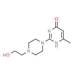 ChemSpider 2D Image | 2-[4-(2-Hydroxyethyl)-1-piperazinyl]-6-methyl-4(1H)-pyrimidinone | C11H18N4O2