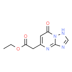 ChemSpider 2D Image | Ethyl (7-oxo-1,7-dihydro[1,2,4]triazolo[1,5-a]pyrimidin-5-yl)acetate | C9H10N4O3