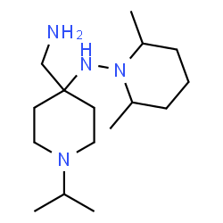 ChemSpider 2D Image | N-[4-(Aminomethyl)-1-isopropyl-4-piperidinyl]-2,6-dimethyl-1-piperidinamine | C16H34N4