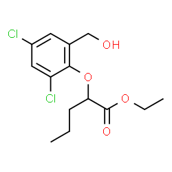 ChemSpider 2D Image | Ethyl 2-[2,4-dichloro-6-(hydroxymethyl)phenoxy]pentanoate | C14H18Cl2O4