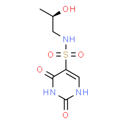 ChemSpider 2D Image | N-[(2R)-2-Hydroxypropyl]-2,4-dioxo-1,2,3,4-tetrahydro-5-pyrimidinesulfonamide | C7H11N3O5S
