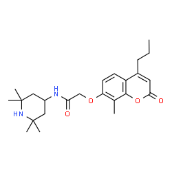 ChemSpider 2D Image | 2-[(8-Methyl-2-oxo-4-propyl-2H-chromen-7-yl)oxy]-N-(2,2,6,6-tetramethyl-4-piperidinyl)acetamide | C24H34N2O4