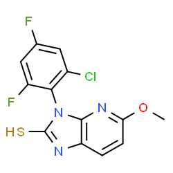 ChemSpider 2D Image | 3-(2-Chloro-4,6-difluorophenyl)-5-methoxy-3H-imidazo[4,5-b]pyridine-2-thiol | C13H8ClF2N3OS