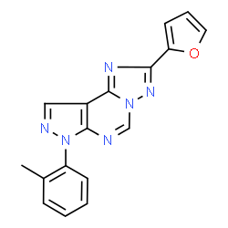 ChemSpider 2D Image | 2-(2-Furyl)-7-(2-methylphenyl)-7H-pyrazolo[4,3-e][1,2,4]triazolo[1,5-c]pyrimidine | C17H12N6O