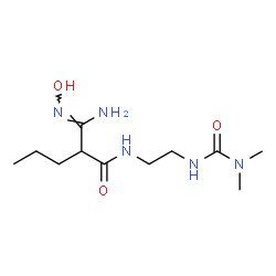 ChemSpider 2D Image | N-{2-[(Dimethylcarbamoyl)amino]ethyl}-2-(N'-hydroxycarbamimidoyl)pentanamide | C11H23N5O3