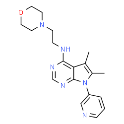 ChemSpider 2D Image | 5,6-Dimethyl-N-[2-(4-morpholinyl)ethyl]-7-(3-pyridinyl)-7H-pyrrolo[2,3-d]pyrimidin-4-amine | C19H24N6O