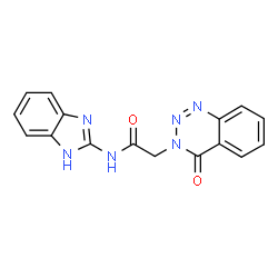 ChemSpider 2D Image | N-(1H-Benzimidazol-2-yl)-2-(4-oxo-1,2,3-benzotriazin-3(4H)-yl)acetamide | C16H12N6O2