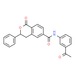 ChemSpider 2D Image | N-(3-Acetylphenyl)-1-oxo-3-phenyl-3,4-dihydro-1H-isochromene-6-carboxamide | C24H19NO4
