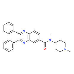 ChemSpider 2D Image | N-Methyl-N-(1-methyl-4-piperidinyl)-2,3-diphenyl-6-quinoxalinecarboxamide | C28H28N4O
