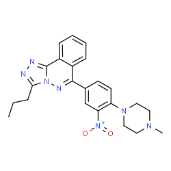 ChemSpider 2D Image | 6-[4-(4-Methyl-1-piperazinyl)-3-nitrophenyl]-3-propyl[1,2,4]triazolo[3,4-a]phthalazine | C23H25N7O2