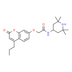 ChemSpider 2D Image | 2-[(2-Oxo-4-propyl-2H-chromen-7-yl)oxy]-N-(2,2,6,6-tetramethyl-4-piperidinyl)acetamide | C23H32N2O4