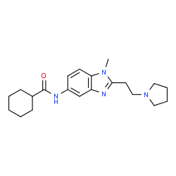 ChemSpider 2D Image | N-{1-Methyl-2-[2-(1-pyrrolidinyl)ethyl]-1H-benzimidazol-5-yl}cyclohexanecarboxamide | C21H30N4O