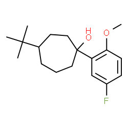 ChemSpider 2D Image | 1-(5-Fluoro-2-methoxyphenyl)-4-(2-methyl-2-propanyl)cycloheptanol | C18H27FO2