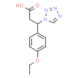 ChemSpider 2D Image | 3-(4-Ethoxyphenyl)-3-(1H-tetrazol-1-yl)propanoic acid | C12H14N4O3