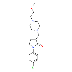 ChemSpider 2D Image | 1-(4-Chlorophenyl)-3-{[4-(2-methoxyethyl)-1-piperazinyl]methyl}-2-pyrrolidinone | C18H26ClN3O2