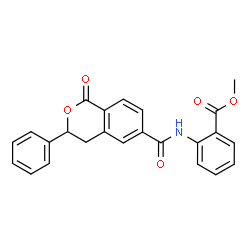 ChemSpider 2D Image | Methyl 2-{[(1-oxo-3-phenyl-3,4-dihydro-1H-isochromen-6-yl)carbonyl]amino}benzoate | C24H19NO5