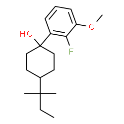 ChemSpider 2D Image | 1-(2-Fluoro-3-methoxyphenyl)-4-(2-methyl-2-butanyl)cyclohexanol | C18H27FO2