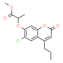 ChemSpider 2D Image | Methyl 2-[(6-chloro-2-oxo-4-propyl-2H-chromen-7-yl)oxy]propanoate | C16H17ClO5