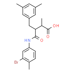 ChemSpider 2D Image | 4-[(3-Bromo-4-methylphenyl)amino]-3-(3,5-dimethylbenzyl)-2-methyl-4-oxobutanoic acid | C21H24BrNO3