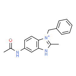 ChemSpider 2D Image | 6-Acetamido-3-benzyl-2-methyl-1H-benzimidazol-3-ium | C17H18N3O
