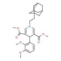 ChemSpider 2D Image | Dimethyl 1-[2-(adamantan-1-yl)ethyl]-4-(2,3-dimethoxyphenyl)-1,4-dihydro-3,5-pyridinedicarboxylate | C29H37NO6