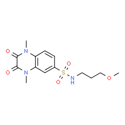 ChemSpider 2D Image | N-(3-Methoxypropyl)-1,4-dimethyl-2,3-dioxo-1,2,3,4-tetrahydro-6-quinoxalinesulfonamide | C14H19N3O5S