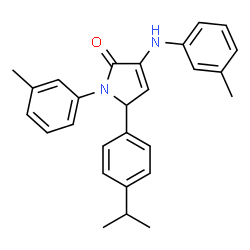 ChemSpider 2D Image | 5-(4-Isopropylphenyl)-1-(3-methylphenyl)-3-[(3-methylphenyl)amino]-1,5-dihydro-2H-pyrrol-2-one | C27H28N2O
