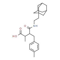 ChemSpider 2D Image | 4-{[2-(Adamantan-1-yl)ethyl]amino}-2-methyl-3-(4-methylbenzyl)-4-oxobutanoic acid | C25H35NO3