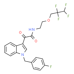 ChemSpider 2D Image | 2-[1-(4-Fluorobenzyl)-1H-indol-3-yl]-2-oxo-N-[2-(2,2,3,3-tetrafluoropropoxy)ethyl]acetamide | C22H19F5N2O3