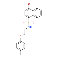 ChemSpider 2D Image | 4-Bromo-N-[2-(4-methylphenoxy)ethyl]-1-naphthalenesulfonamide | C19H18BrNO3S