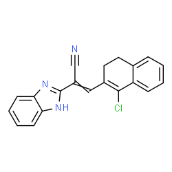 ChemSpider 2D Image | 2-(1H-Benzimidazol-2-yl)-3-(1-chloro-3,4-dihydro-2-naphthalenyl)acrylonitrile | C20H14ClN3