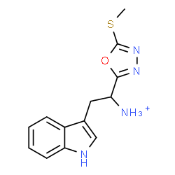 ChemSpider 2D Image | 2-(1H-Indol-3-yl)-1-[5-(methylsulfanyl)-1,3,4-oxadiazol-2-yl]ethanaminium | C13H15N4OS