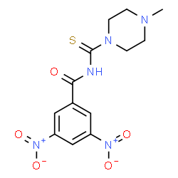 ChemSpider 2D Image | N-[(4-Methyl-1-piperazinyl)carbonothioyl]-3,5-dinitrobenzamide | C13H15N5O5S