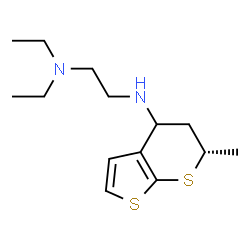 ChemSpider 2D Image | N,N-Diethyl-N'-[(6S)-6-methyl-5,6-dihydro-4H-thieno[2,3-b]thiopyran-4-yl]-1,2-ethanediamine | C14H24N2S2