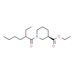 ChemSpider 2D Image | Ethyl (3R)-1-(2-ethylhexanoyl)-3-piperidinecarboxylate | C16H29NO3