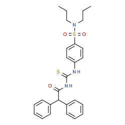 ChemSpider 2D Image | N-{[4-(Dipropylsulfamoyl)phenyl]carbamothioyl}-2,2-diphenylacetamide | C27H31N3O3S2