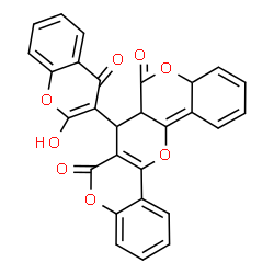 ChemSpider 2D Image | 7-(2-Hydroxy-4-oxo-4H-chromen-3-yl)-6a,7-dihydro-4aH,6H,8H-chromeno[3',4':5,6]pyrano[3,2-c]chromene-6,8-dione | C28H16O8