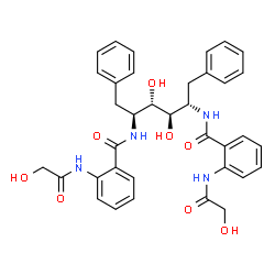ChemSpider 2D Image | 1,2,5,6-Tetradeoxy-2,5-bis{[2-(glycoloylamino)benzoyl]amino}-1,6-diphenyl-L-altritol | C36H38N4O8