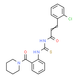 ChemSpider 2D Image | 3-(2-Chlorophenyl)-N-{[2-(1-piperidinylcarbonyl)phenyl]carbamothioyl}acrylamide | C22H22ClN3O2S