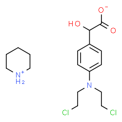 ChemSpider 2D Image | Piperidinium {4-[bis(2-chloroethyl)amino]phenyl}(hydroxy)acetate | C17H26Cl2N2O3