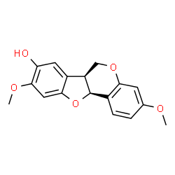 ChemSpider 2D Image | (6aS,11aS)-3,9-Dimethoxy-6a,11a-dihydro-6H-[1]benzofuro[3,2-c]chromen-8-ol | C17H16O5