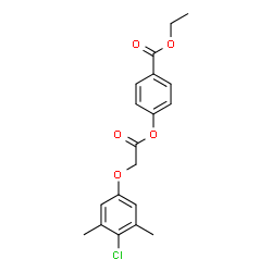 ChemSpider 2D Image | Ethyl 4-[2-(4-chloro-3,5-dimethylphenoxy)acetoxy]benzoate | C19H19ClO5