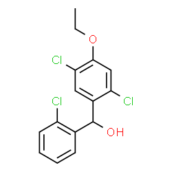 ChemSpider 2D Image | (2-Chlorophenyl)(2,5-dichloro-4-ethoxyphenyl)methanol | C15H13Cl3O2