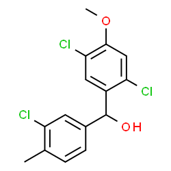 ChemSpider 2D Image | (3-Chloro-4-methylphenyl)(2,5-dichloro-4-methoxyphenyl)methanol | C15H13Cl3O2